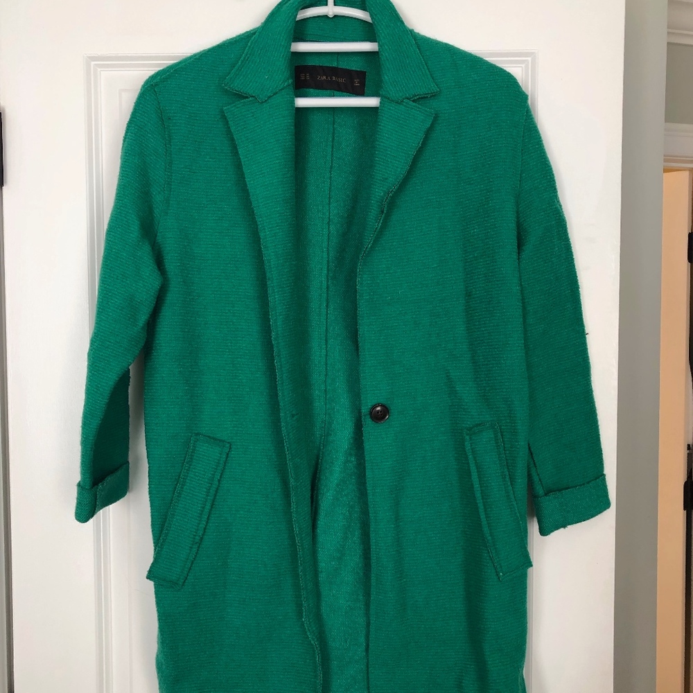 ZARA Green Trench Coat